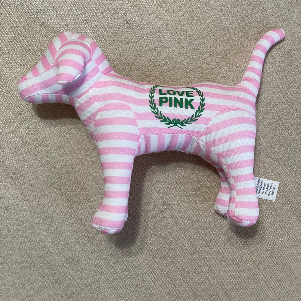 PINK Victoria's Secret Striped Plush Dog